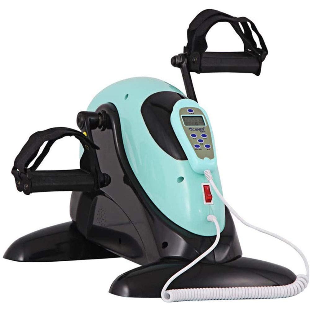 Electric Mini Exercise Bike Pedal Exerciser Under Desk Elliptical BikeArm and Leg Cycle Exercise Bike with LCD Display Cycling Trainer Without Resistance