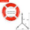 Life Ring 28" Orange Boat Safety Throw Ring with Water Floating Grab Lines Set and Reflective Strips Outdoor Professional Boat Throw Rings Emergency Use Life Rings Buoy with Stainless Steel Bracket view 2
