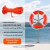 Life Ring 28" Orange Boat Safety Throw Ring with Water Floating Grab Lines Set and Reflective Strips Outdoor Professional Boat Throw Rings Emergency Use Life Rings Buoy with Stainless Steel Bracket view 3