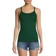 No Boundaries Juniors Ribbed Cami (US, Alpha, X-Small, Regular, Regular, Green Golf)