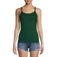 No Boundaries Juniors Ribbed Cami (US, Alpha, X-Small, Regular, Regular, Green Golf)