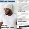 Ababalaya 2PCS Adjustable Satin Lined Halo Turban Durag for Men &Women, Sleeping Bonnet, Beanie Hats, PRE-Tied Headwraps for Hair Loss Black/White view 2