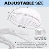 Ababalaya 2PCS Adjustable Satin Lined Halo Turban Durag for Men &Women, Sleeping Bonnet, Beanie Hats, PRE-Tied Headwraps for Hair Loss Black/White view 3