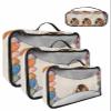 4 Set Packing Cubes for Travel Luggage Organizer Bags Easter Spring Eggs Bunny Linen Bottom Travel Cubes for Carry on Suitcases Travel Bags Space Saving Travel Accessories (XL, L, M, S) view 1