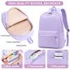 School Backpack for Teen Girls Women Laptop Backpack College Bookbags Middle School Travel Work Commuter Back PackLavender view 3