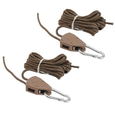 2 Pcs Camping Rope with Ratchet Pulley,4m Quick Setup Outdoor Guy Lines Adjustable Tent Tie Downs Rope Hanger for Tent Tarp Canopy Shelter ()