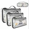 4 Set Packing Cubes for Travel Luggage Organizer Bags Spring Easter Egg Gray Bunny Flower White Wood Grain Travel Cubes for Carry on Suitcases Travel Bags Space Saving Travel Accessories (XL, L, M, S) view 1