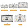 4 Set Packing Cubes for Travel Luggage Organizer Bags Spring Easter Egg Gray Bunny Flower White Wood Grain Travel Cubes for Carry on Suitcases Travel Bags Space Saving Travel Accessories (XL, L, M, S) view 2
