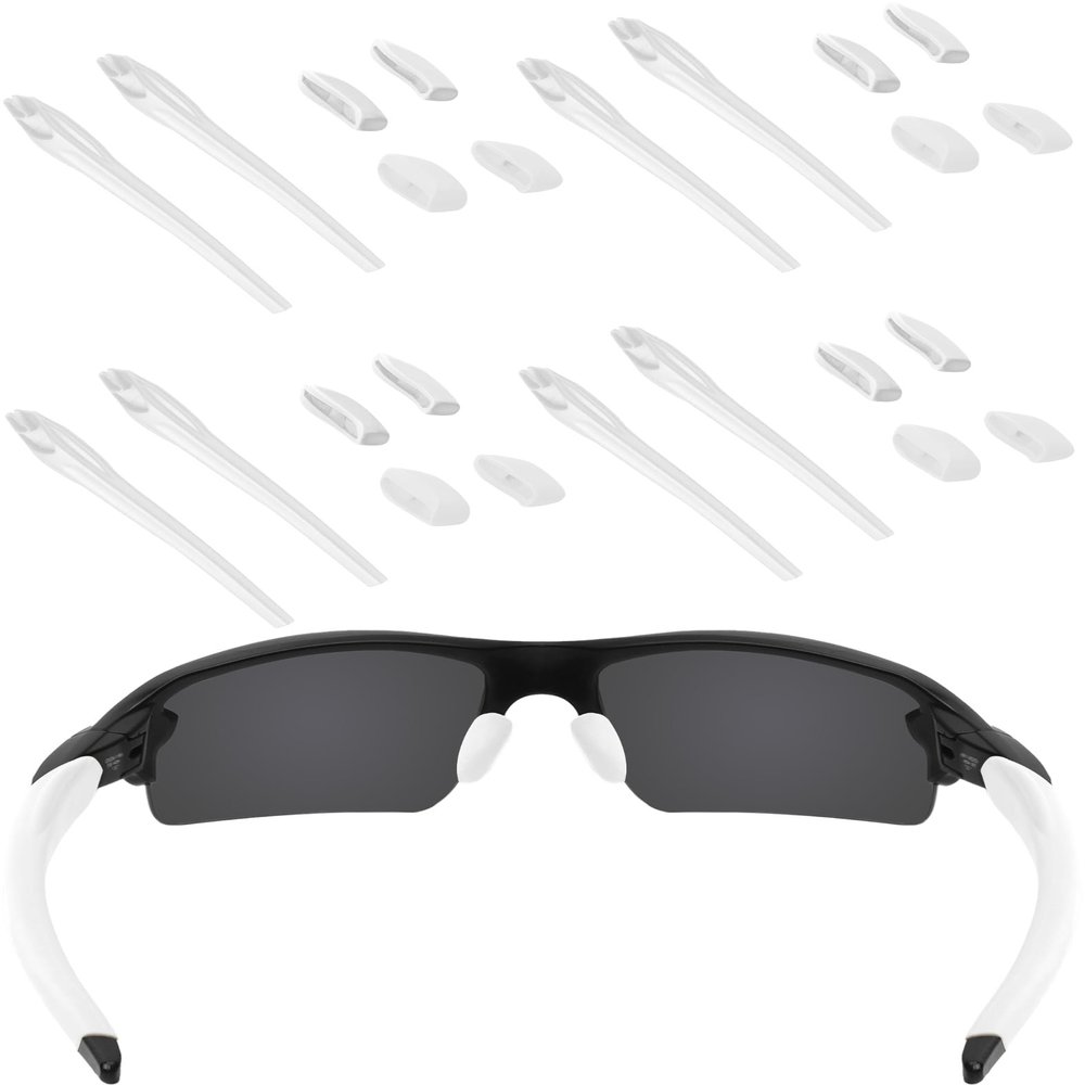 EZReplace Replacement Rubber Kits for Oakley Flak 2.0 OO9295/Flak 2.0 XL OO9188 Sunglasses 4 Pairs (White)