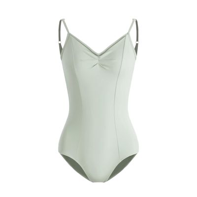 HROYL women's Classic V-neck Gymnastics Camisole Leotard With Adjustable Straps for Ballet Dance,3S-C11-Grayish Green,size XL