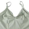 HROYL women's Classic V-neck Gymnastics Camisole Leotard With Adjustable Straps for Ballet Dance,3S-C11-Grayish Green,size XL view 3
