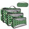 4 Set Packing Cubes for Travel Luggage Organizer Bags St. Patrick's Day Green Shamrocks Plaid Green Travel Cubes for Carry on Suitcases Travel Bags Space Saving Travel Accessories (XL, L, M, S) view 1