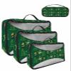 4 Set Packing Cubes for Travel Luggage Organizer Bags St. Patrick's Day Lucky Shamrocks Leprechaun Gold Rainbow Travel Cubes for Carry on Suitcases Travel Bags Travel Accessories (XL, L, M, S) view 1