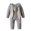 Newborn Girl Clothes Easter Girls Long Sleeve Baby Bunny Costume Winter Baby Bodysuit Crawling Suit (Grey, 12-18 Months) view 2