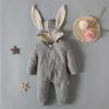Newborn Girl Clothes Easter Girls Long Sleeve Baby Bunny Costume Winter Baby Bodysuit Crawling Suit (Grey, 12-18 Months) view 3