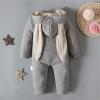 Newborn Girl Clothes Easter Girls Long Sleeve Baby Bunny Costume Winter Baby Bodysuit Crawling Suit (Grey, 12-18 Months) view 4