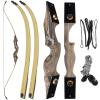 HANDBAIGE 60'' Hunting Recurve Bow Black Hunter Recurve Bow for Adults with Bow Stringer for Shooting Practice Right Hand Takedown Bow (30LBS) view 1