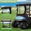 10L0L 4 Passenger Golf Cart Enclosure for Club Car Precedent/Onward/Tempo -94.5'' Extended Roof with Security Side Mirror Openings,600D Waterproof Portable Golf Cart Rain Cover Driving Enclosure view 4