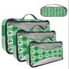 4 Set Packing Cubes for Travel Luggage Organizer Bags St. Patrick's Day Spring Green Shamrock with Checkered Print Travel Cubes for Carry on Suitcases Travel Bags Travel Accessories (XL, L, M, S) view 1