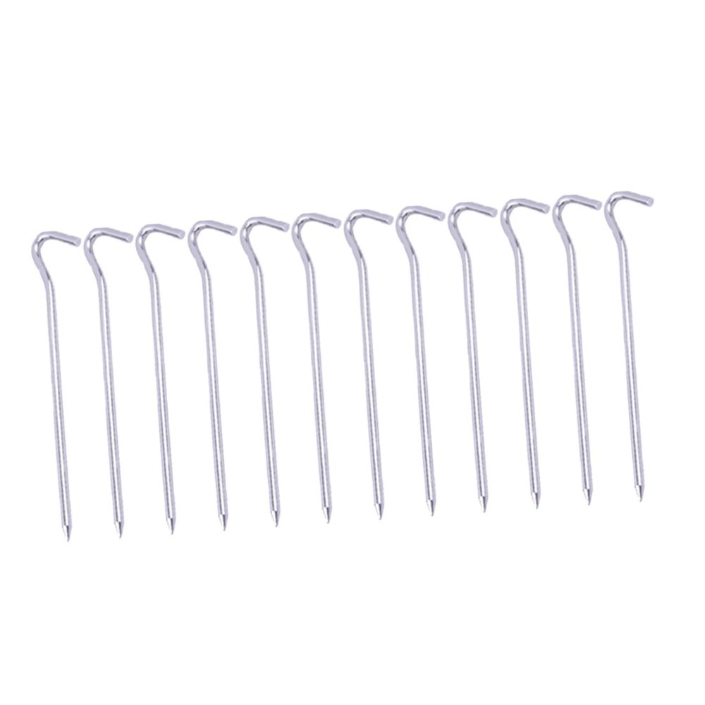 BESPORTBLE 12pcs Aluminum Alloy Question Shape Ground Pegs Hooks for Tent Camping and Garden Use Lightweight Stakes for Secure Anchoring