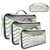 4 Set Packing Cubes for Travel Luggage Organizer Bags St. Patrick's Day Green Gray Chevron Ripple Zig Zag Travel Cubes for Carry on Suitcases Travel Bags Space Saving Travel Accessories (XL, L, M, S) view 1