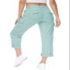YSENTO Womens Cargo Pants Lightweight Stretch Quick Dry Roll Up Hiking Camping Travel Pants with Pocket Grey Blue 3X view 1