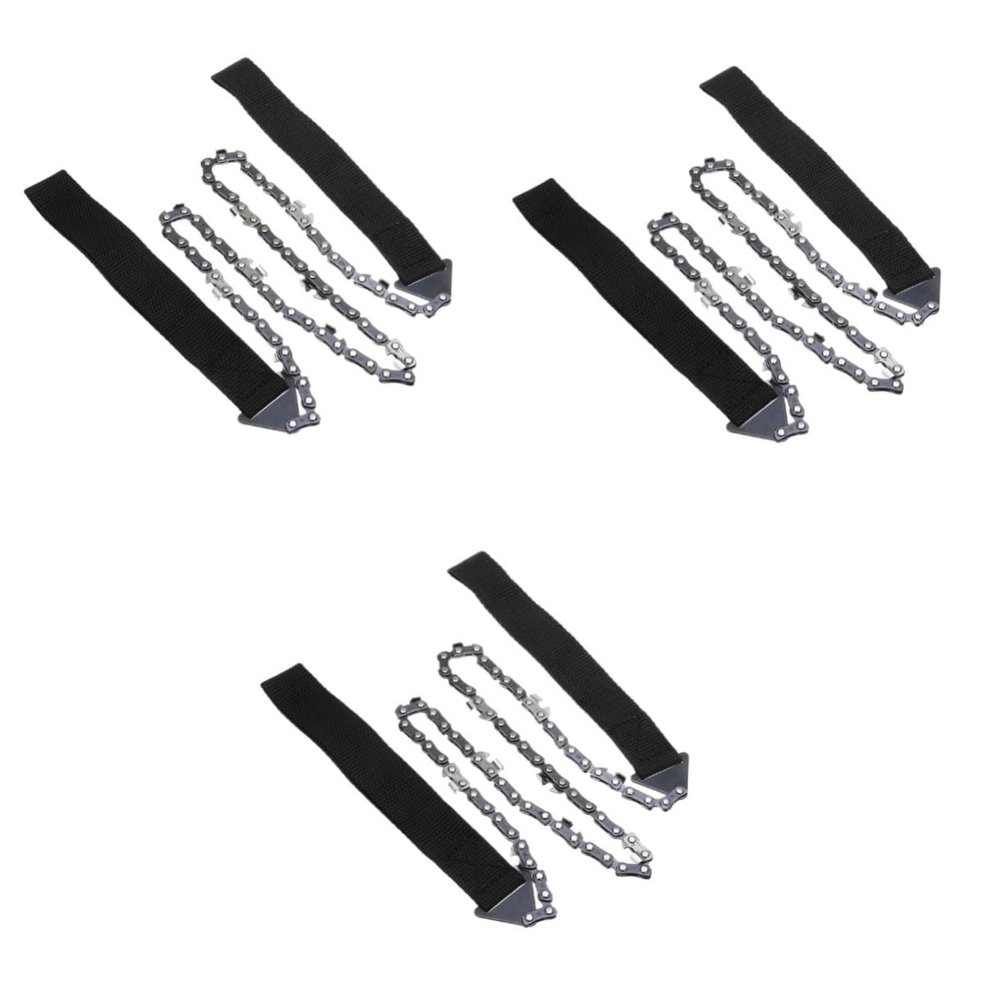 Yardwe 3pcs Survival Gear Pocket Chainsaw Razor Outdoor Chain Handheld Emergency Chainsaw for Hiking