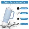 25 Colors Silicone Boot for Stanley 40 oz 30 oz Quencher & IceFlow 20oz 30oz, 2 PCS Protective Tumbler Cup Boot Sleeve Water Bottle Accessories, BPA-Free Anti-Slip Bottom Cover, Dishwasher Safe view 4