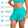 Beautikini Period Swimwear Menstrual Leakproof Swim Bottoms Swim Skirt Mid Waist Bathing Suit Bottoms for Teens Girls Blue Curacao Medium view 2