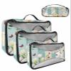 4 Set Packing Cubes for Travel Luggage Organizer Bags Easter Spring Eggs Flower Plants Bunny Leaf Butterfly Travel Cubes for Carry on Suitcases Travel Bags Travel Accessories (XL, L, M, S) view 1