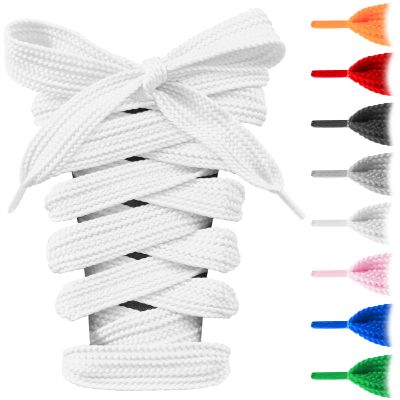 UamGlsob 2 Pairs 16MM Fat Shoe Laces for Sneakers, 5/8" Wide Thick Jumbo Chunky Shoelaces Replacement Strings (White, 54"/140cm)