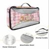 4 Set Packing Cubes for Travel Luggage Organizer Bags Happy Easter Cute Rabbit Easter Bunny Eggs Spring Flowers Pink Checkered Travel Cubes for Carry on Suitcases Travel Accessories(XL,L,M,S) view 3