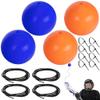 RunNico 4 Pack Lacrosse Training Balls - 4 Sets of 2.48 Inch Rubber Balls with Ropes and Cable Ties - Lacrosse Rebounders for Youth view 1
