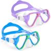 Freela 2 Pack Swim Goggles Kids Swimming Goggles for Kids 6-14 4-7 3-6 8-12 with Nose Cover Anti Fog 180 Clear View Pool Water Goggles Mask Childrens Boys Girls Toddler Youth 4 5 6 7 Years view 1
