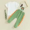 5th Birthday Boy Outfit Five Years Old Dinosaur Clothes Baby Boys Fifth Birthday Outfits view 3