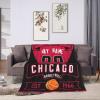 NineFit Basics Custom Throw Blankets for Bed Fans Gift for Men Summer Winter Fleece Blanket Basketball Name & Number, 30""x40"", 50""x60"", 60""x80"", B,chicago view 1