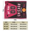NineFit Basics Custom Throw Blankets for Bed Fans Gift for Men Summer Winter Fleece Blanket Basketball Name & Number, 30""x40"", 50""x60"", 60""x80"", B,chicago view 3