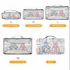 4 Set Packing Cubes for Travel Luggage Organizer Bags Easter Eggs Spring Plants Flowers Gnome White Wood Grain Travel Cubes for Carry on Suitcases Travel Bags Travel Accessories (XL, L, M, S) view 2