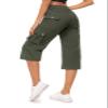Moosehill Women's Cargo Capris Pants: Lightweight Hiking Travel Pants with 6 Pockets Water Resistant Summer Outdoor (Olive Green,6) view 1
