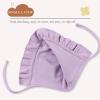 Bamery Lovely Baby Girl Hospital Hat Soft Cotton Newborn Beanie Winter Baby Hats for Infant Girls (M, White+Pink+Purple) view 3