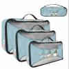 4 Set Packing Cubes for Travel Luggage Organizer Bags Happy Easter Cute Gnomes with Easter Eggs Blue Background Travel Cubes for Carry on Suitcases Travel Bags Travel Accessories (XL, L, M, S) view 1