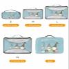 4 Set Packing Cubes for Travel Luggage Organizer Bags Happy Easter Cute Gnomes with Easter Eggs Blue Background Travel Cubes for Carry on Suitcases Travel Bags Travel Accessories (XL, L, M, S) view 2