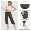 YuKaiChen Women's Capris Hiking Summer Pants Outdoor Athletic Travel Casual Lightweight Quick Dry with Pockets ArmyGreen L view 4