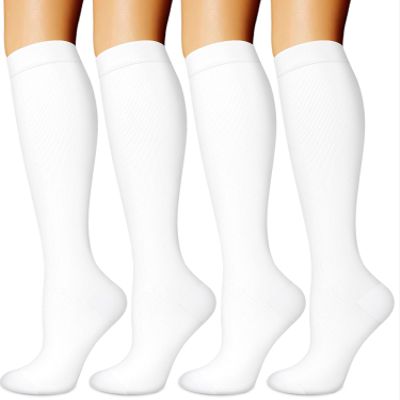 BLONGW Compression Socks for Women & Men Circulation (4 Pairs) 15-20 mmHg is Best Support for Nurses Running Hiking Travel,Small-Medium