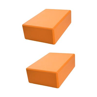 Kisangel 2pcs Eva Yoga Block for Fitness Non-slip Eco-friendly High Compressive Strength Lightweight Stable Yoga Props Exercise Blocks for Floor Home Gym Equipment
