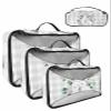 4 Set Packing Cubes for Travel Luggage Organizer Bags Easter Eucalyptus Leaves Rabbit Gray Plaid Travel Cubes for Carry on Suitcases Travel Bags Space Saving Travel Accessories (XL, L, M, S) view 1