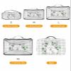 4 Set Packing Cubes for Travel Luggage Organizer Bags Easter Eucalyptus Leaves Rabbit Gray Plaid Travel Cubes for Carry on Suitcases Travel Bags Space Saving Travel Accessories (XL, L, M, S) view 2