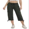 YuKaiChen Women's Capris Hiking Summer Pants Outdoor Athletic Travel Casual Lightweight Quick Dry with Pockets ArmyGreen XL view 3