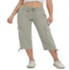 YuKaiChen Women's Capris Hiking Summer Pants Outdoor Athletic Travel Casual Lightweight Quick Dry with Pockets greykhaki XL view 3