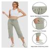 YuKaiChen Women's Capris Hiking Summer Pants Outdoor Athletic Travel Casual Lightweight Quick Dry with Pockets greykhaki XL view 4